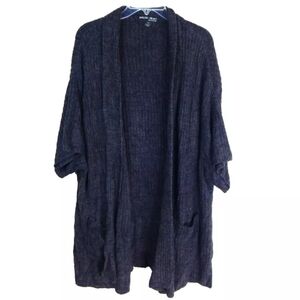 Barefoot Dreams Brown Gray Open Front Kimono Cardigan